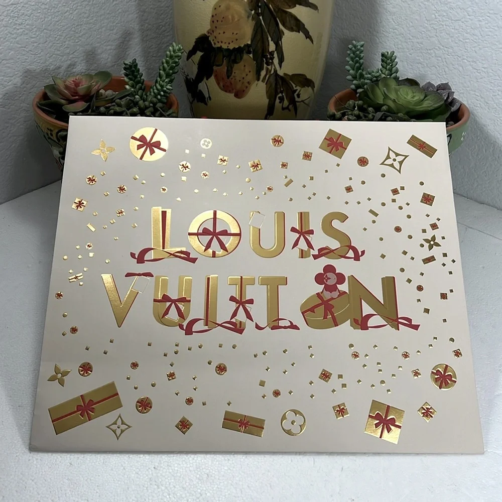 LV LOUIS VUITTON MEDIUM CHRISTMAS PAPER BAG - Picture 2 of 4